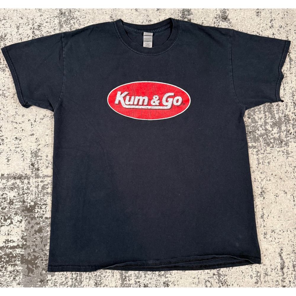 Kum & Go Shirt Mens L Black Gas Station Logo Graphic Tee Gildan